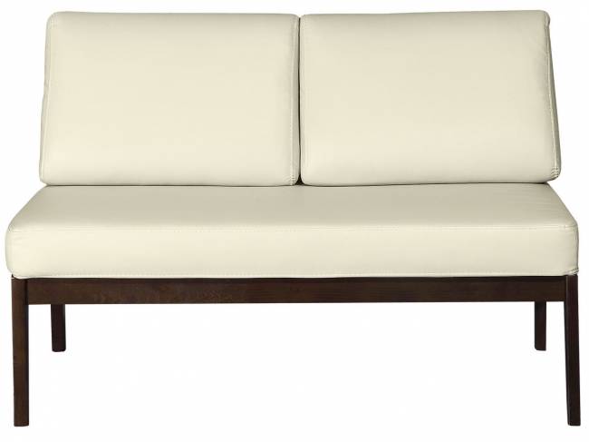 Диван-скамья Массив мягкая экокожа крем, каркас орех Диван-скамья Массив мягкая экокожа крем, каркас орех