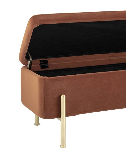 Банкетка Болейн с ящиком велюр терракотовый