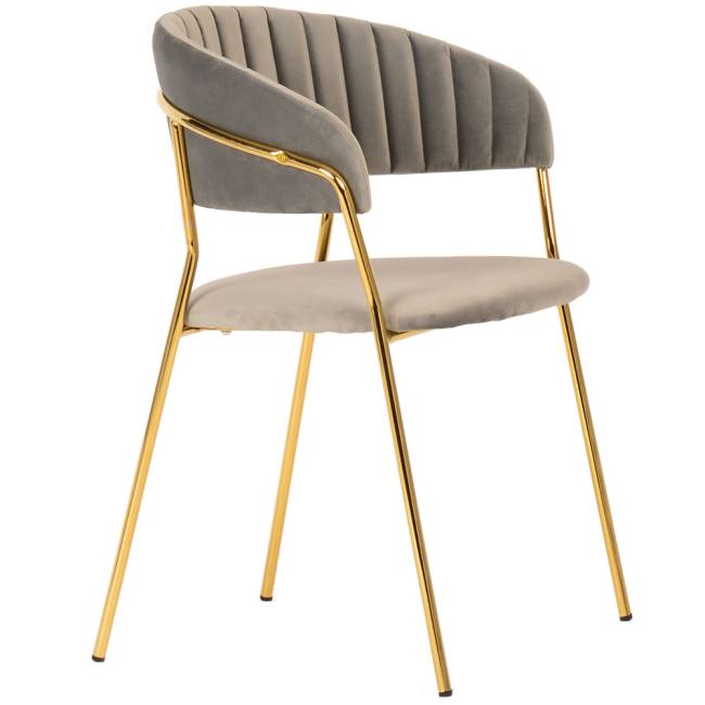 Стул Turin латте с золотыми ножками
