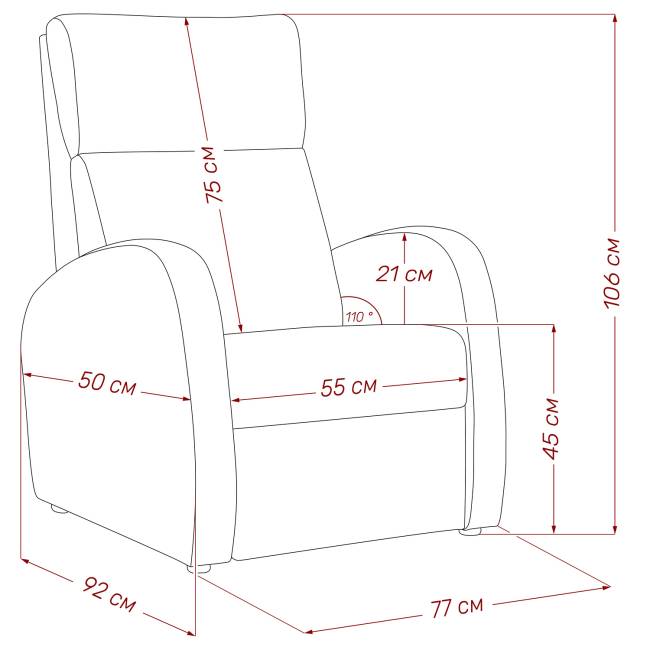 Кресло-реклайнер Leset Грэмми-2 V32 серый