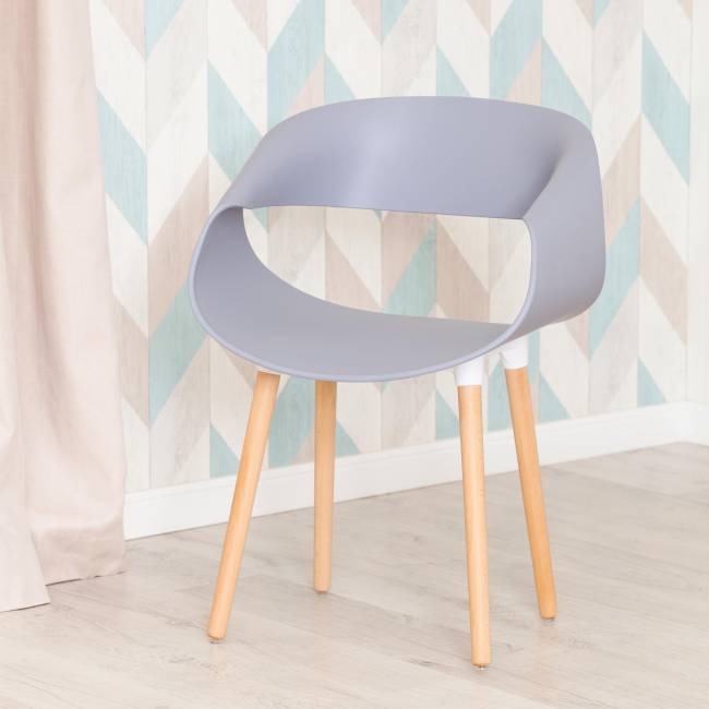 Стул QXX (mod. C1058-1) пластик/дерево, 60 х 53 х 81 см, Grey (серый) 92717 / натуральный (Комплект из 4 шт.) серый пластик/дерево Стул QXX (mod. C1058-1) пластик/дерево, 60 х 53 х 81 см, Grey (серый) 92717 / натуральный (Комплект из 4 шт.) серый пластик/дерево