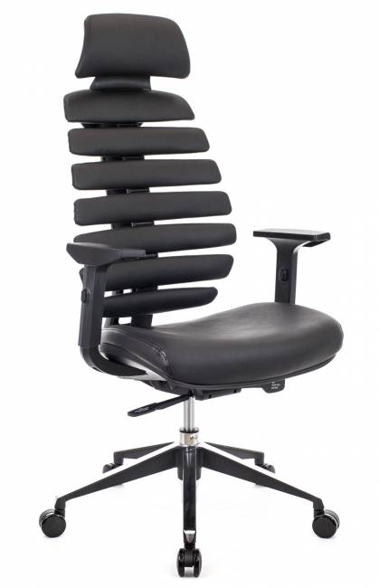 Кресло Everprof Ergo Black (Эрго Блэк) Кожа Черный