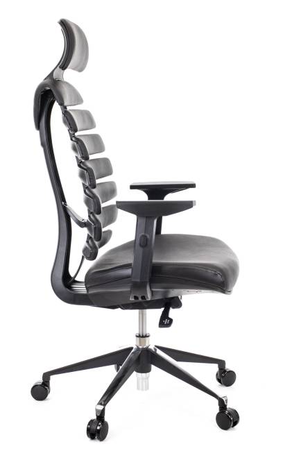 Кресло Everprof Ergo Black (Эрго Блэк) Кожа Черный