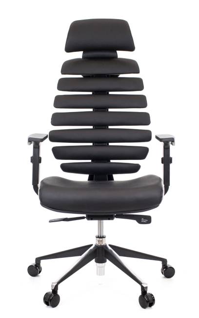 Кресло Everprof Ergo Black (Эрго Блэк) Кожа Черный