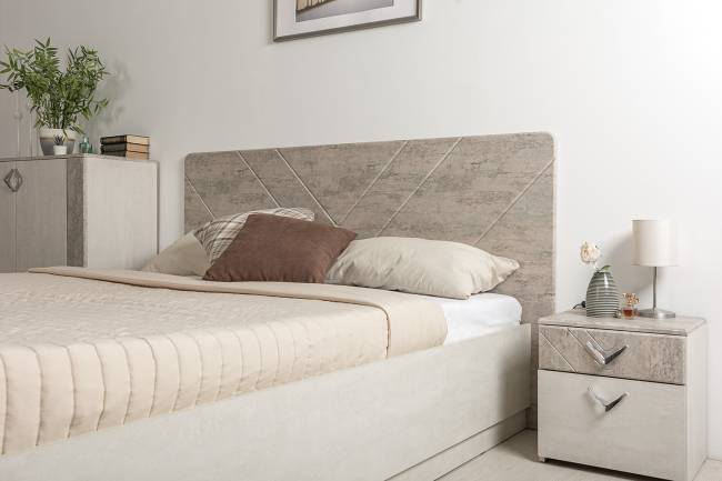 Кровать 1600 Амели 11.31 цвет шёлковый камень/бетон чикаго беж