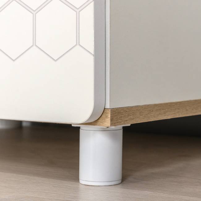 Кровать в детскую Эйп с комодами на три ящика цвет белый/дуб белый Кровать в детскую Эйп с комодами на три ящика цвет белый/дуб белый