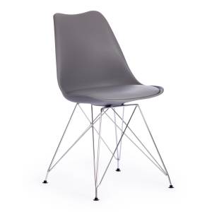 Стул TULIP IRON CHAIR (mod.EC-123) металл/пластик, 54,5*48*83,5см, серый (Комплект из 4 шт.) серый металл/пластик