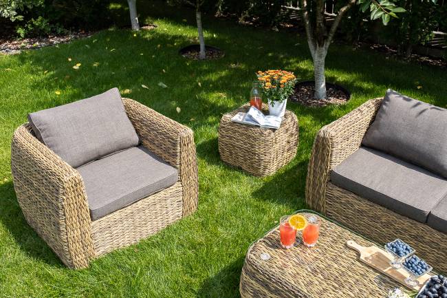 "Кальяри" кресло из искусственного ротанга (гиацинт), цвет соломенный "Кальяри" кресло из искусственного ротанга (гиацинт), цвет соломенный