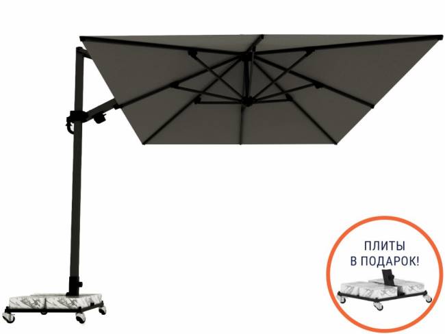 Зонт профессиональный 3х4 м Banana Plus черный, серый 3000х4000 мм Зонт профессиональный 3х4 м Banana Plus черный, серый 3000х4000 мм