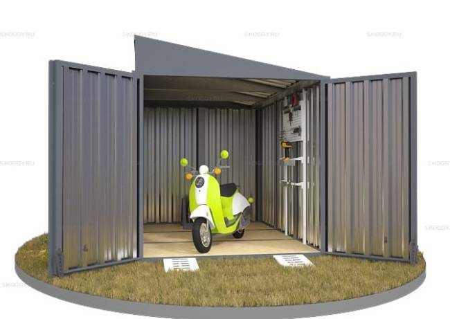 Хозблок SKOGGY секционный с односкатной крышей 3 х 2 м, брутальный серый Хозблок SKOGGY секционный с односкатной крышей 3 х 2 м, брутальный серый