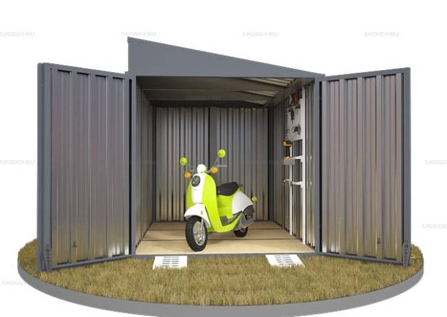 Хозблок SKOGGY секционный с односкатной крышей 3 х 2 м, брутальный серый Хозблок SKOGGY секционный с односкатной крышей 3 х 2 м, брутальный серый