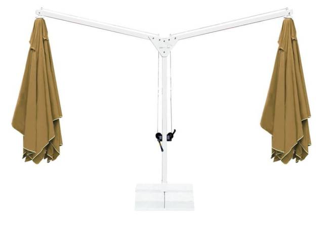 Зонт профессиональный двухкупольный 6х3 м Double Banana T бежевый 6000х3000 мм Зонт профессиональный двухкупольный 6х3 м Double Banana T бежевый 6000х3000 мм