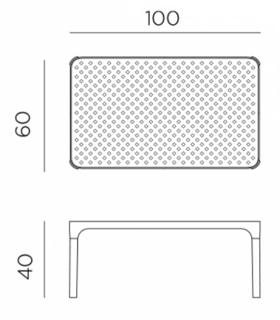 Столик пластиковый журнальный Net Table 100 антрацит 1000х600х400 мм