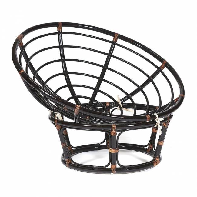 Кресло PAPASAN/ПАПАСАН 23/01 W  /с подушкой/ диаметр подушки 129 см, 115х101х104 см, Antique brown (античный черно-коричневый), ткань Старт Antique brown (античный черно-коричневый)