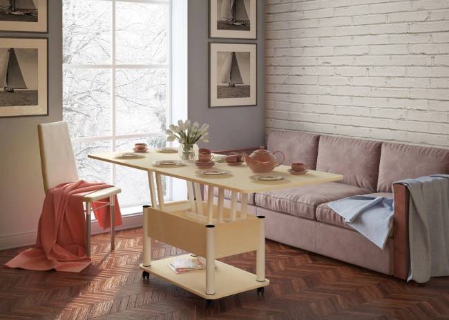 Стол- трансформер Дебют 3 светлый венге/ножки белые Стол- трансформер Дебют 3 светлый венге/ножки белые