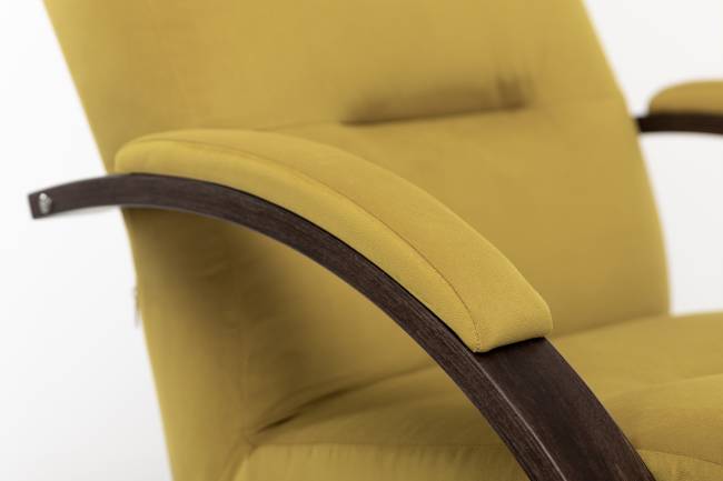 Кресло-качалка Leset Милано Орех текстура V28 желтый Кресло-качалка Leset Милано Орех текстура V28 желтый