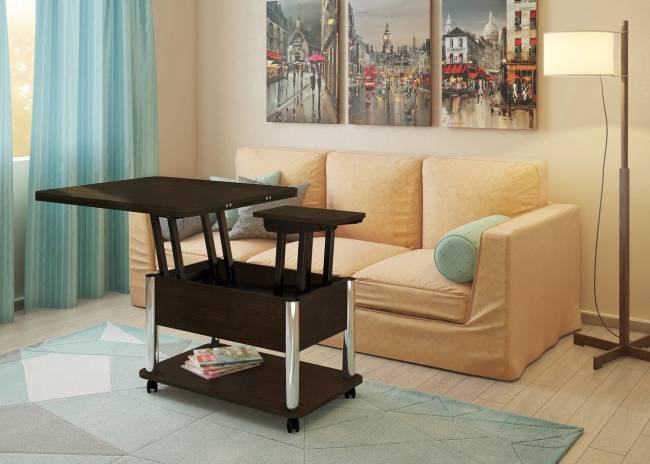 Стол-трансформер Дебют 3 темный венге/ножки хром Стол-трансформер Дебют 3 темный венге/ножки хром