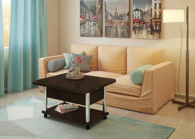 Стол-трансформер Дебют 3 темный венге/ножки хром Стол-трансформер Дебют 3 темный венге/ножки хром