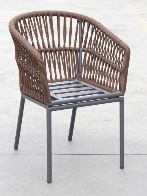 Кресло плетеное с подушками Favorita антрацит, темно-коричневый, темно-серый 560х600х805 мм