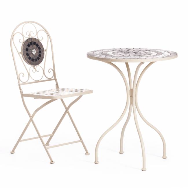 Стул Secret de Maison VICENZA (mod. PL08-7451RV) металл, 36*35*91 см, белый/плитка "калейдоскоп" (Комплект из 2 шт.) белый металл Стул Secret de Maison VICENZA (mod. PL08-7451RV) металл, 36*35*91 см, белый/плитка "калейдоскоп" (Комплект из 2 шт.) белый металл