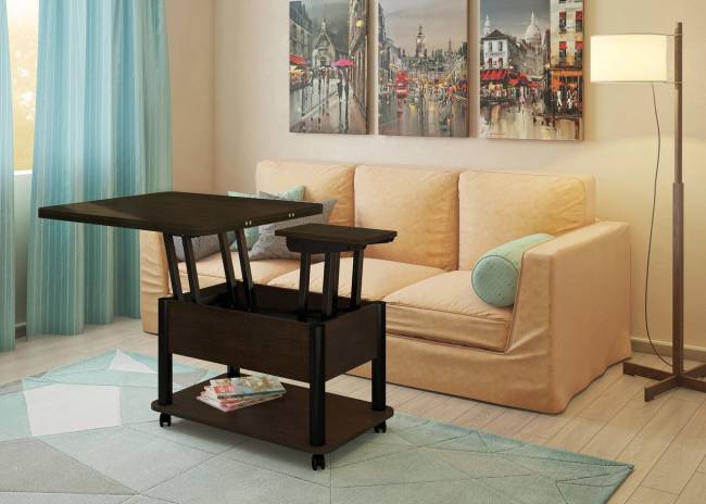 Стол-трансформер Дебют 3 темный венге / ножки черные Стол-трансформер Дебют 3 темный венге / ножки черные