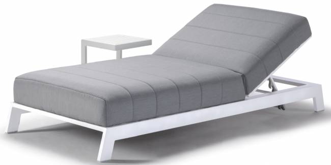 Шезлонг-лежак металлический Bite белый, светло-серый 2030х900х600 мм Шезлонг-лежак металлический Bite белый, светло-серый 2030х900х600 мм