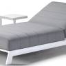 Шезлонг-лежак металлический Bite белый, светло-серый 2030х900х600 мм Шезлонг-лежак металлический Bite белый, светло-серый 2030х900х600 мм