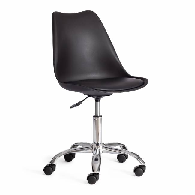 Офисное кресло TULIP (mod.106-1) / 1 шт. в упаковке металл/пластик/PU, 58 x 47 x 97см, Black (черный) / Chrome (хром) черный