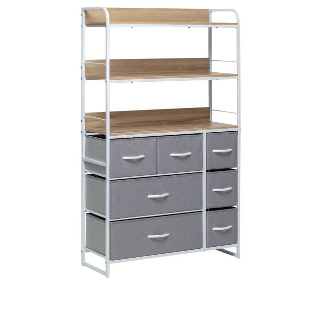 Комод Leset Ноа с полками 7 ящиков Белый Светло-серый Комод Leset Ноа с полками 7 ящиков Белый Светло-серый