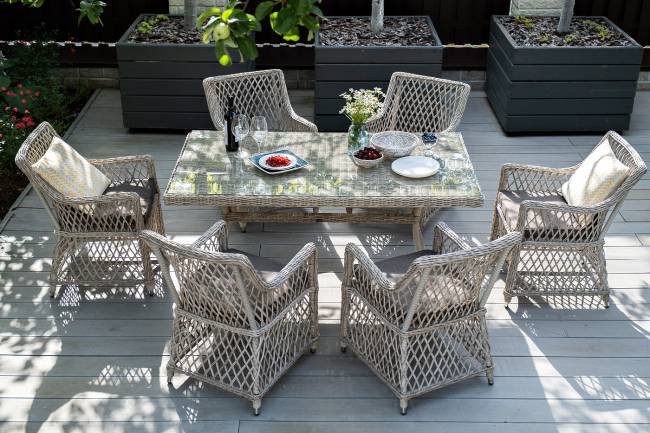 "Латте" обеденная группа плетеная, цвет бежевый "Латте" обеденная группа плетеная, цвет бежевый