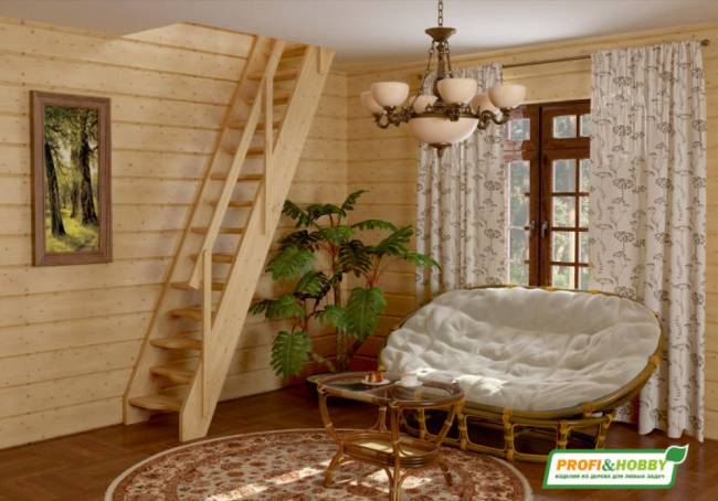 Деревянная лестница К-007м/40 под покраску