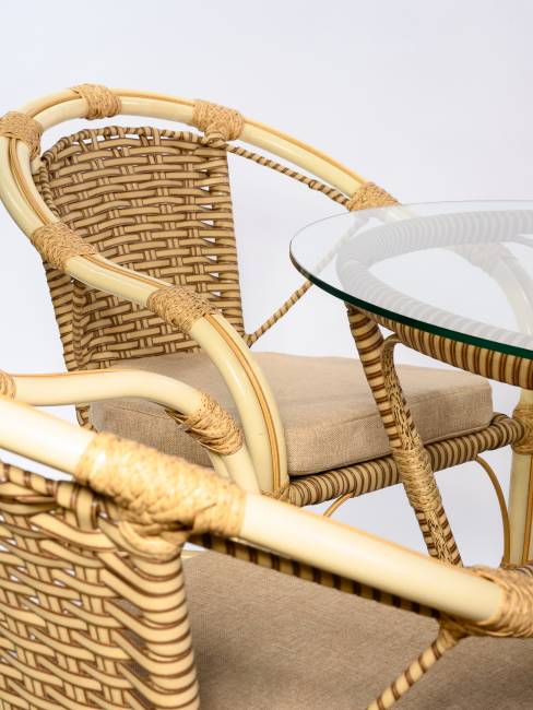 Комплект из искусственного ротанга Bali (Бали)-4 (цвет: слоновая кость)