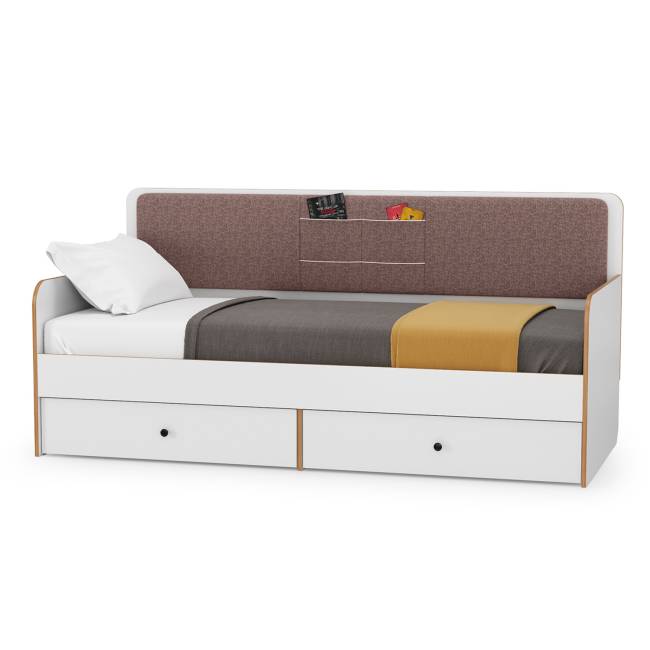 Вуди мебель в детскую с кроватью с ящиками № 38 цвет белый премиум/дуб крафт золотой/саванна латте Вуди мебель в детскую с кроватью с ящиками № 38 цвет белый премиум/дуб крафт золотой/саванна латте