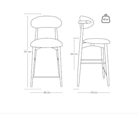 Стул Glory полубарный графит, опора бук черный