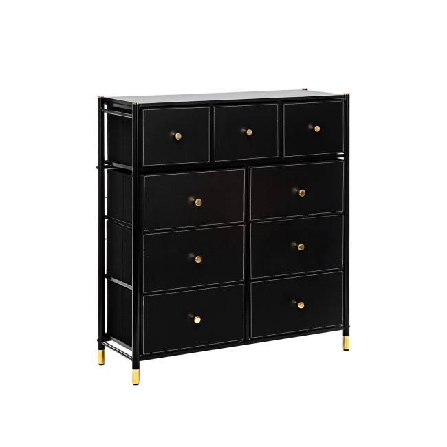 Комод Leset Хайди 9 ящиков Чёрный Чёрный