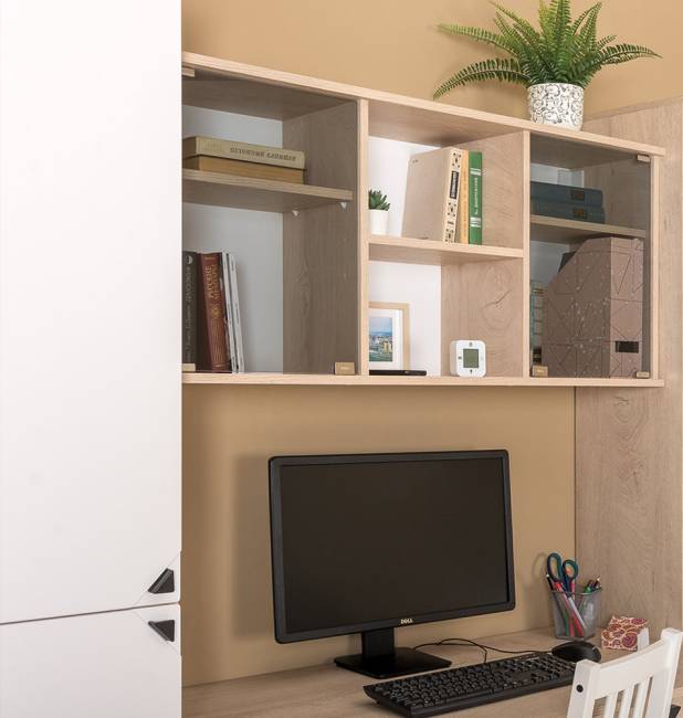 Бостон домашний офис № 31 цвет дуб эндгрейн элегантный/фасады МДФ милк рикамо софт