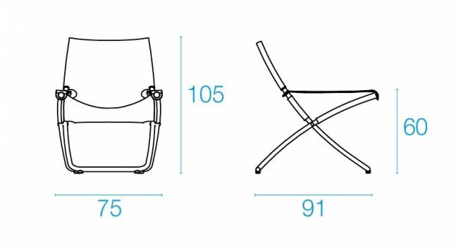 Кресло-шезлонг металлическое Snooze зеленый, мятный 750х910х1050 мм