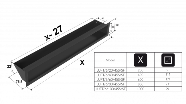 Люфт Kratki SF черная 6x100