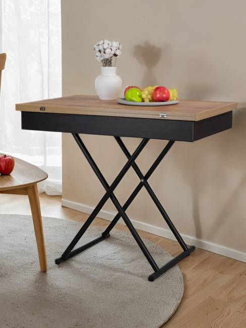 Стол-трансформер Лерон дуб крафт золотой/черный Стол-трансформер Лерон дуб крафт золотой/черный