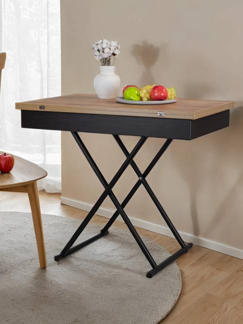 Стол-трансформер Лерон дуб крафт золотой/черный Стол-трансформер Лерон дуб крафт золотой/черный
