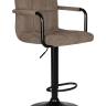 Стул барный DOBRIN KRUGER ARM BLACK, какао вельвет (LAR-E2041-05)