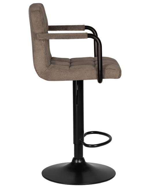Стул барный DOBRIN KRUGER ARM BLACK, какао вельвет (LAR-E2041-05)