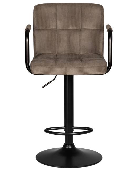 Стул барный DOBRIN KRUGER ARM BLACK, какао вельвет (LAR-E2041-05)