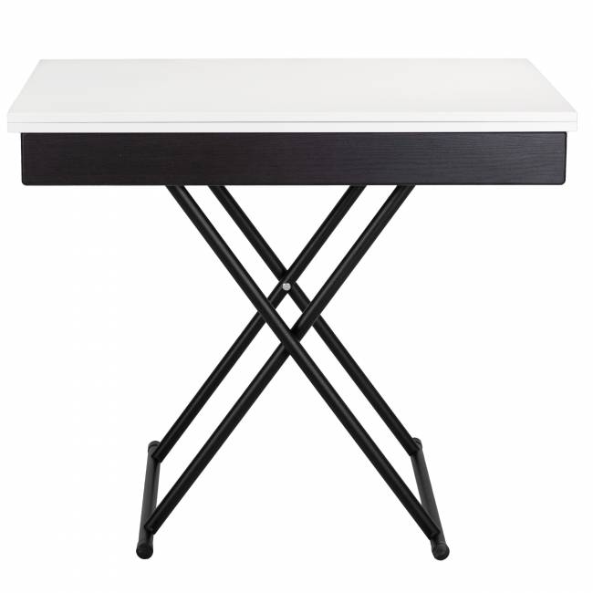 Стол-трансформер Лерон белый/черный