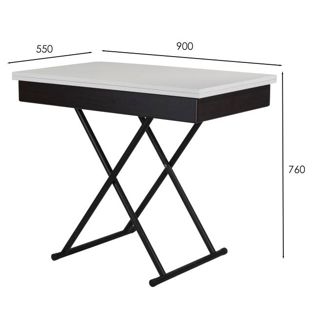 Стол-трансформер Лерон белый/черный