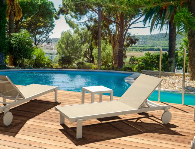 Шезлонг-лежак металлический Casablanca бежевый 1900х740х310 мм