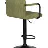 Стул барный DOBRIN KRUGER ARM BLACK, зеленый вельвет (LAR-E2041-7)