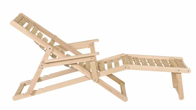 Шезлонг с подлокотниками Чивас, Натуральное дерево
