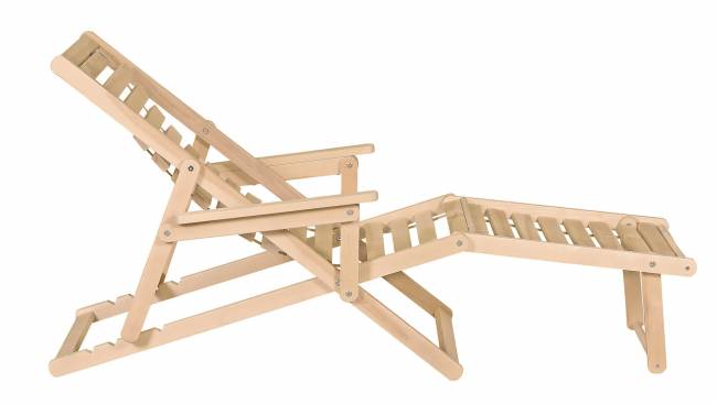 Шезлонг с подлокотниками Чивас, Натуральное дерево