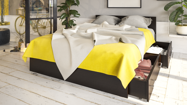 Кровать с ящиками Стандарт 1400 цвет венге Кровать с ящиками Стандарт 1400 цвет венге